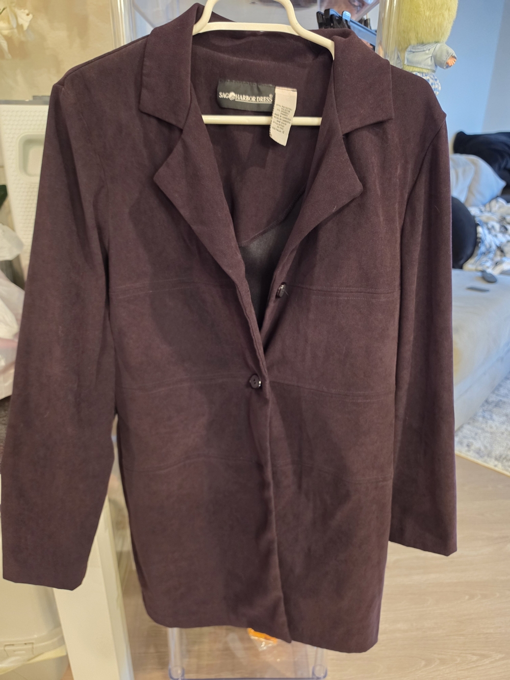 Sag Harbor Plum Suede-Vintage Blazer Jacket